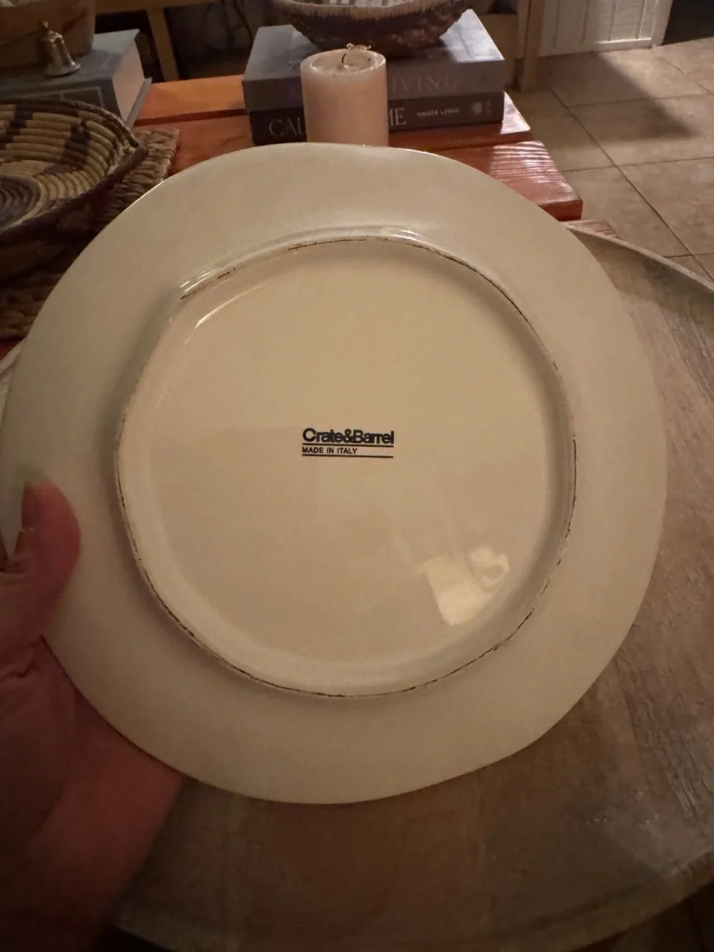 Crate&Barrel Rustic White Ceramic Salad Plate - set of 5